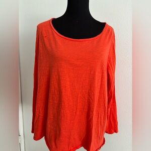 Eileen Fisher Vibrant Orange Long Sleeve Top